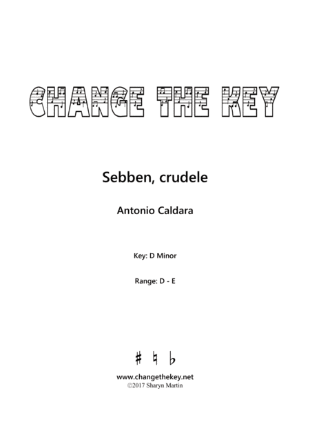 Sebben Crudele D Minor Sheet Music