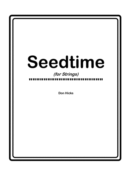 Free Sheet Music Seedtime For Strings