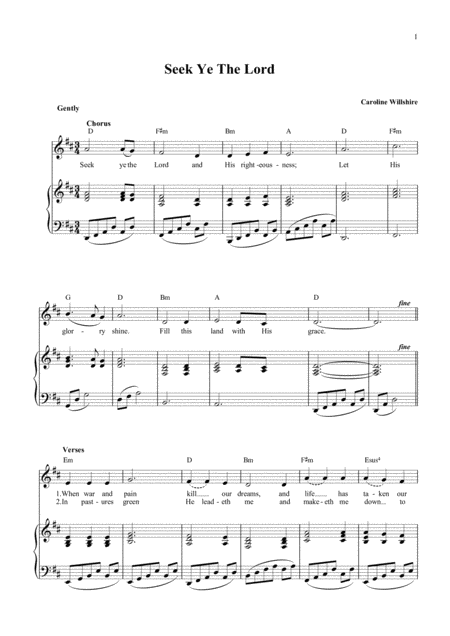 Seek Ye The Lord Sheet Music