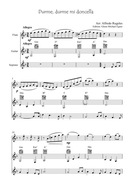 Free Sheet Music Sefardi Song Durme Mi Doncella