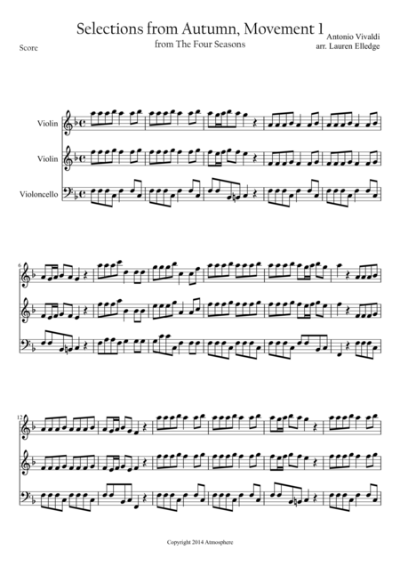 Free Sheet Music Selections From Autumn Movement 1