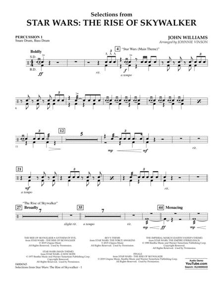 Free Sheet Music Selections From Star Wars The Rise Of Skywalker Percussion 1