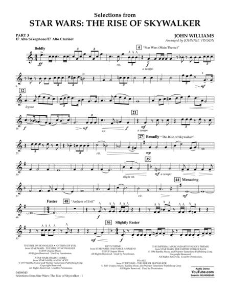 Selections From Star Wars The Rise Of Skywalker Pt 3 Eb Alto Sax Alto Clar Sheet Music