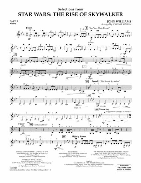 Selections From Star Wars The Rise Of Skywalker Pt 3 Violin Sheet Music