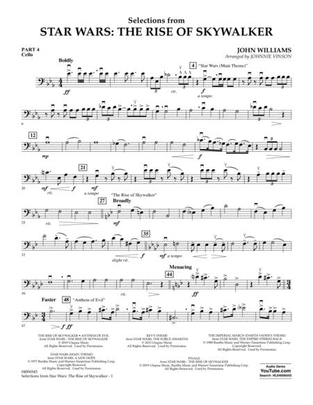 Selections From Star Wars The Rise Of Skywalker Pt 4 Cello Sheet Music