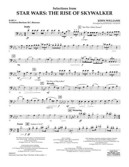 Selections From Star Wars The Rise Of Skywalker Pt 4 Trombone Bar B C Bsn Sheet Music