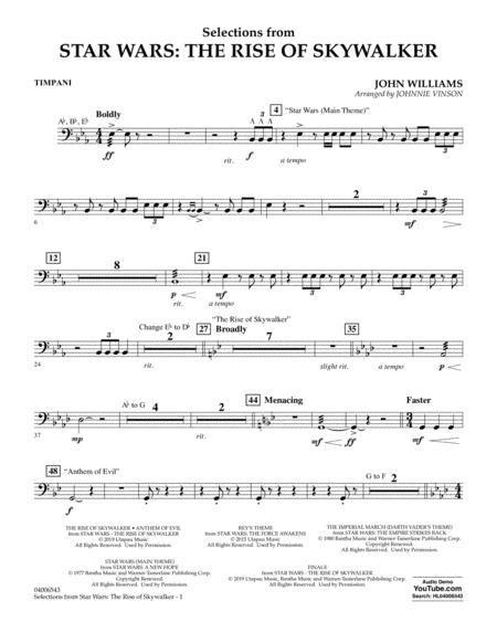 Free Sheet Music Selections From Star Wars The Rise Of Skywalker Timpani