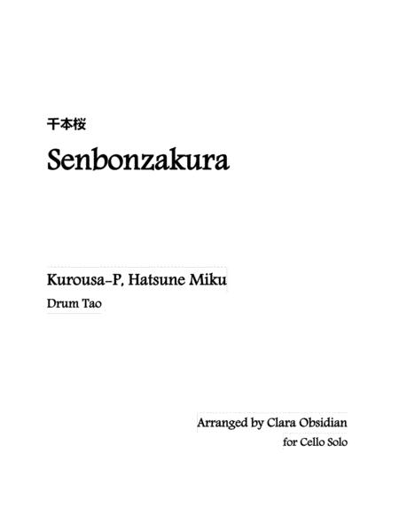 Senbonzakura Thousand Cherry Blossoms For Cello Solo Sheet Music