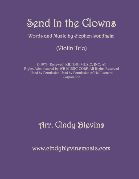 Free Sheet Music Send In The Clowns For Violin Trio