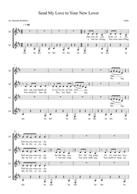 Send My Love To Your New Lover Ssaa A Capella Sheet Music