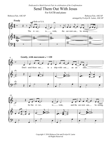 Free Sheet Music Send Them Out With Jesus