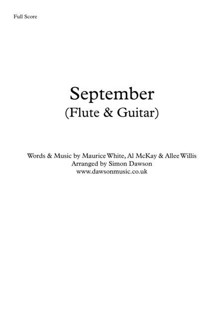 Free Sheet Music September Flute Guitar