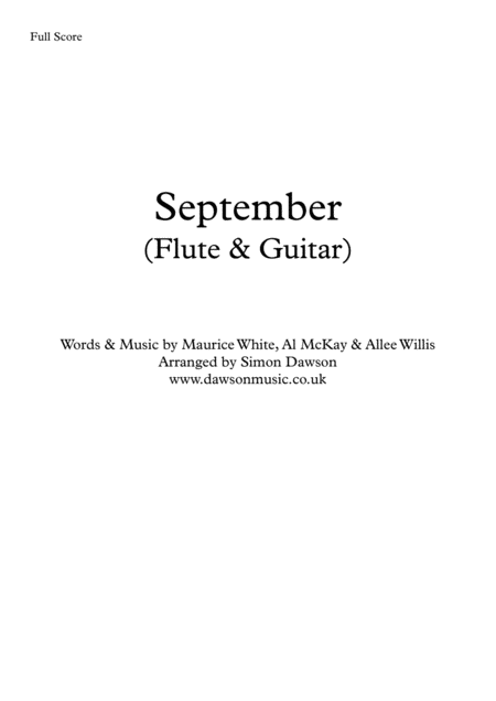 September Flute Guitar Sheet Music