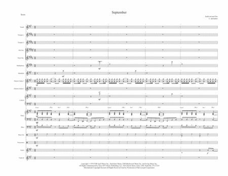 September Full Score With Chicago Earth Wind And Fire Outro From Live Performance Sheet Music