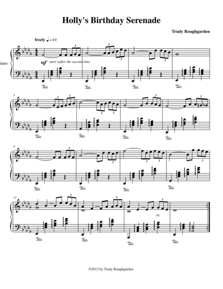 Serenade For Holly Sheet Music