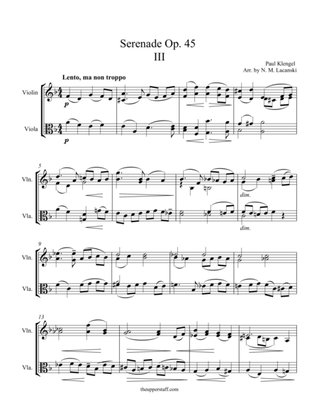 Free Sheet Music Serenade Op 45 Movement 3