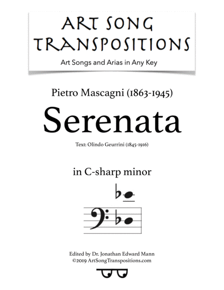 Free Sheet Music Serenata C Sharp Minor Bass Clef