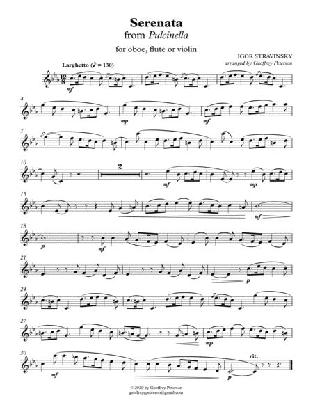 Free Sheet Music Serenata From Pulcinella