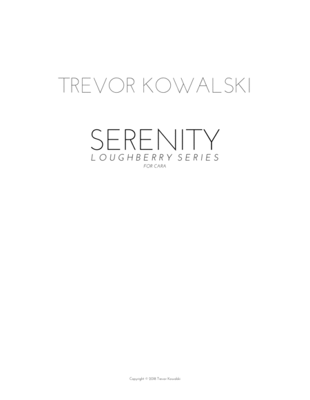 Serenity Solo Piano Sheet Music