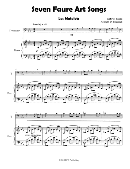 Seven Faure Art Songs Sheet Music