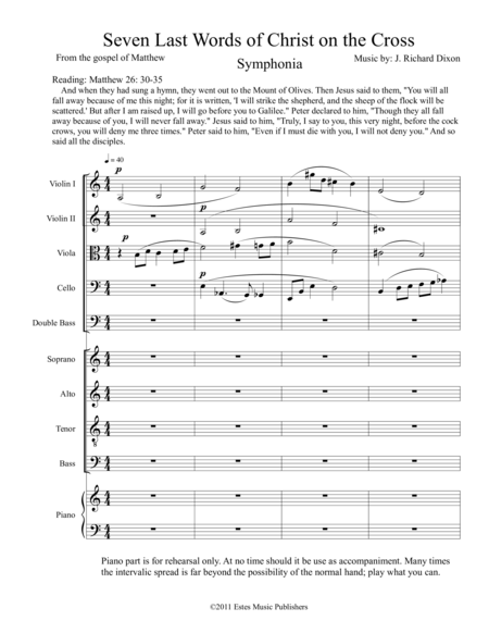 Seven Last Words Of Christ Section1 Sheet Music