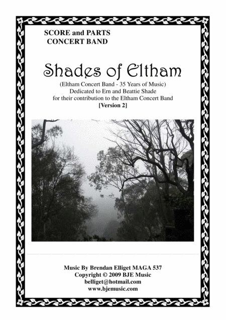 Shades Of Eltham Eltham Concert Band 35 Years Of Music Concert Band Version Score And Parts Pdf Sheet Music