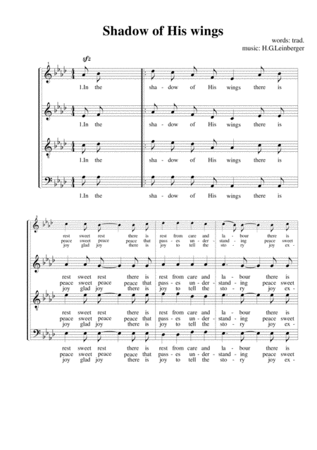 Shadow Of His Wings Sheet Music