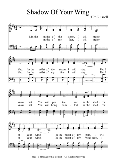 Free Sheet Music Shadow Of Your Wing