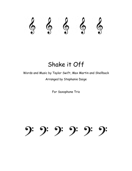 Shake It Off For Sax Trio Sheet Music