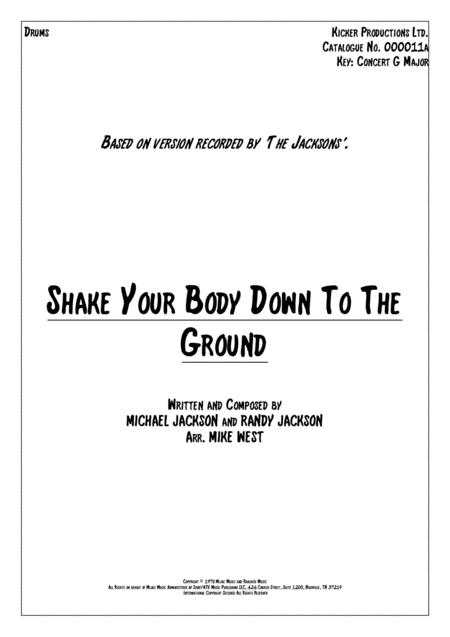 Free Sheet Music Shake Your Body Down To The Ground Drums