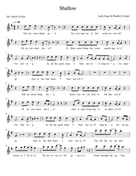 Free Sheet Music Shallow Flute Solo