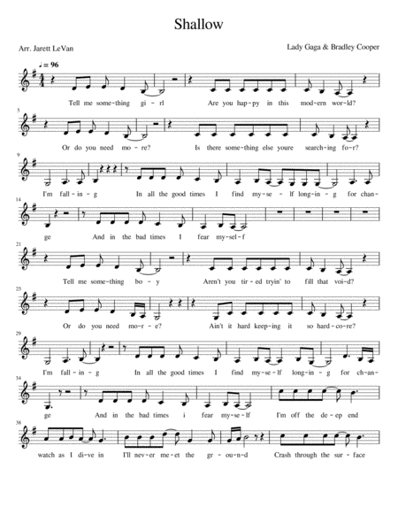 Free Sheet Music Shallow Violin Solo