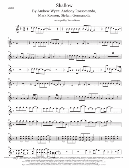 Free Sheet Music Shallow Violin