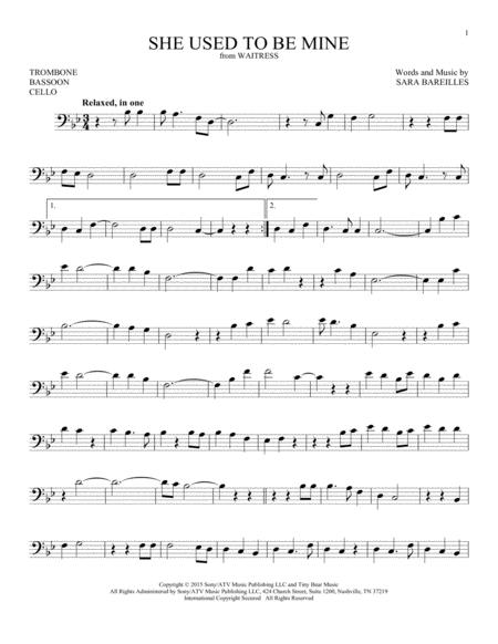 She Used To Be Mine From Waitress Sheet Music