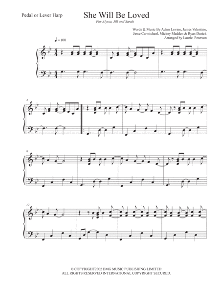 She Will Be Loved Sheet Music