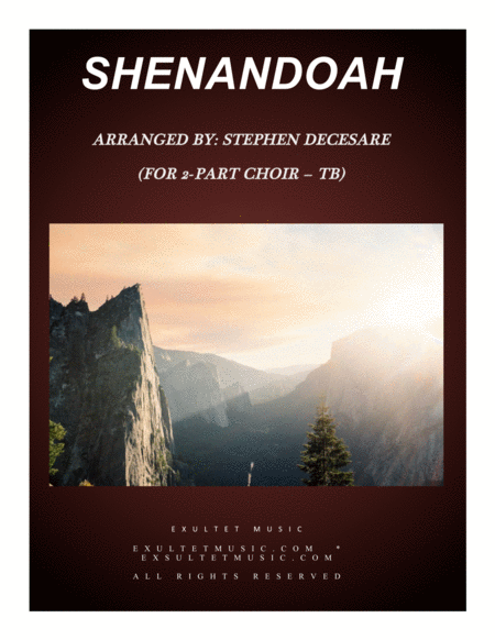 Shenandoah For 2 Part Choir Tb Sheet Music