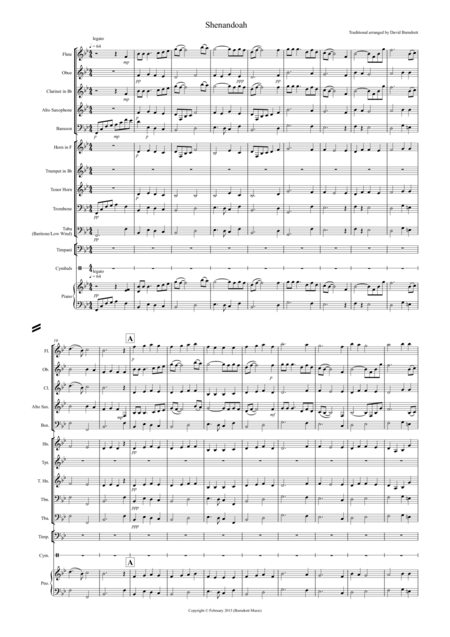 Free Sheet Music Shenandoah For School Concert Band