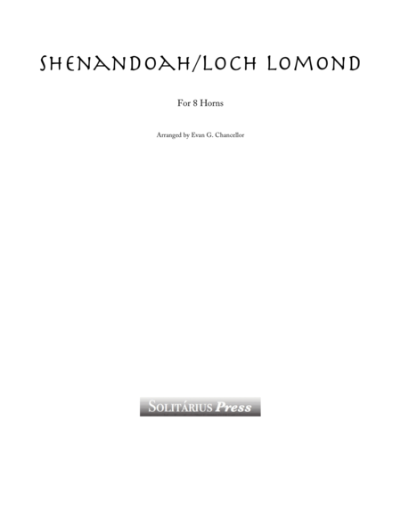 Free Sheet Music Shenandoah Loch Lomond