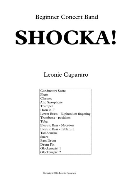 Shocka Sheet Music