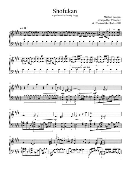 Free Sheet Music Shofukan Piano Arrangement