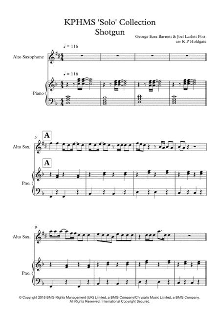 Shotgun Solo For Alto Sax Piano In F Major Sheet Music