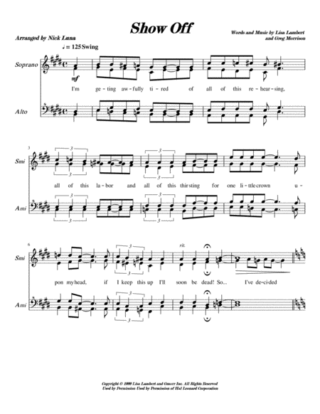 Free Sheet Music Show Off