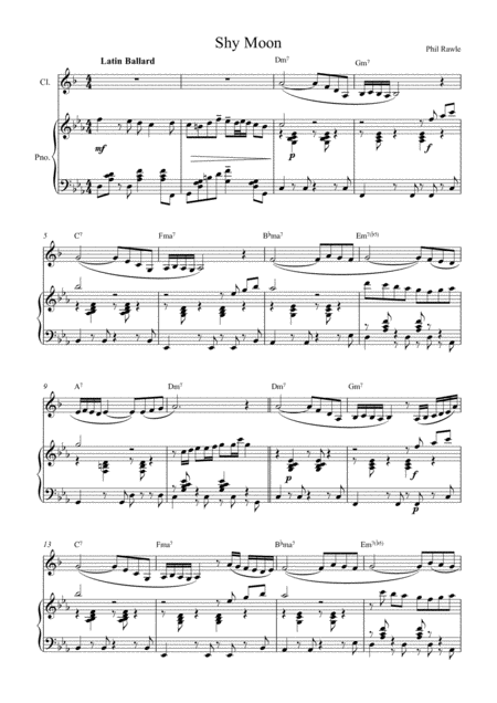 Shy Moon Clarinet Solo Sheet Music