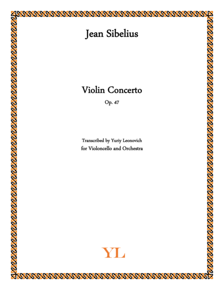 Free Sheet Music Sibelius Violin Concerto Op 47 Transcribed For Cello