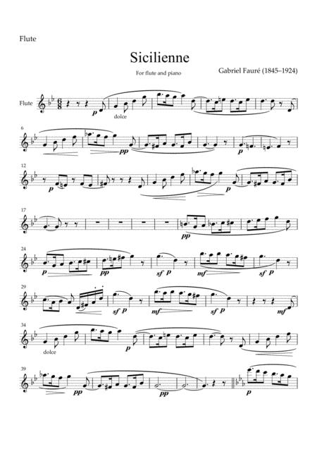 Free Sheet Music Sicilienne Op 78 For Flute And Piano