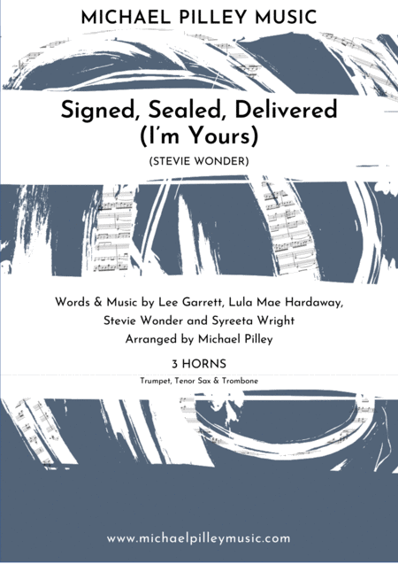 Signed Sealed Delivered I M Yours Stevie Wonder 3 Horns Sheet Music