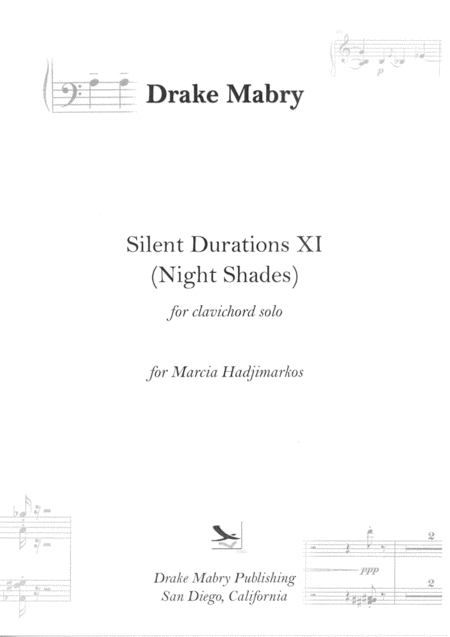 Free Sheet Music Silent Durations Xi Night Shades