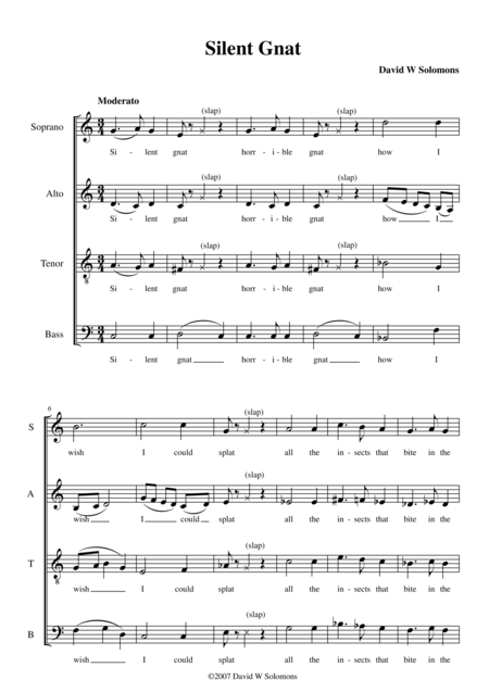 Silent Gnat Satb Version Sheet Music