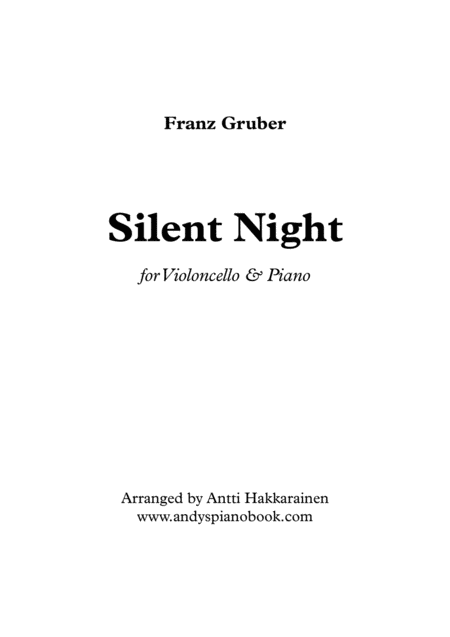 Silent Night Cello Piano Sheet Music