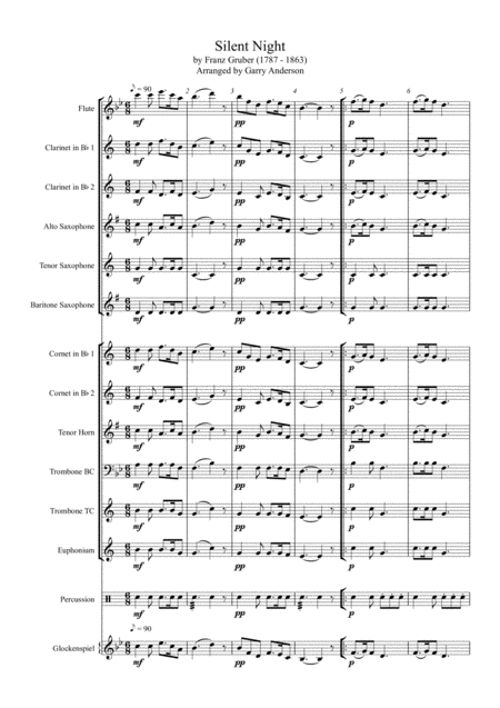 Silent Night Concert Band Sheet Music